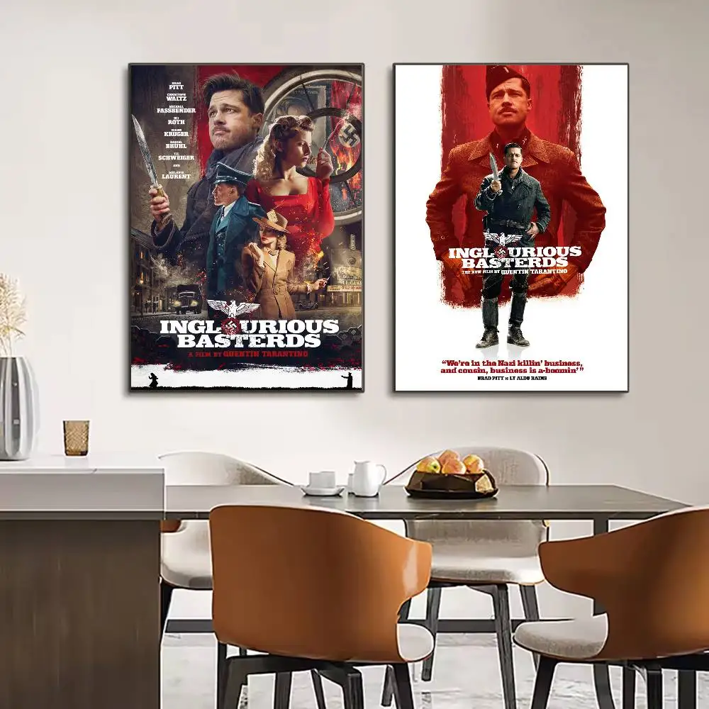 أفلام الحرب الكلاسيكية Inglourious Basterds ملصق HD الفن لزجة جدار مقاوم للماء غرفة المعيشة المنزلي غرفة نوم بار الديكور الجمالي