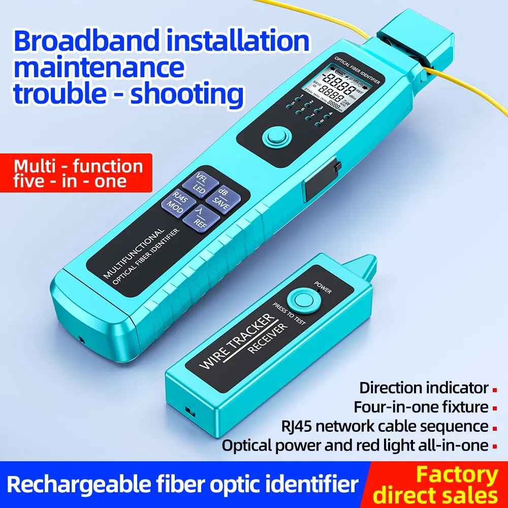 Optical Fiber Identifier Active Fiber Cable Tester Detector with 30mw Visual Fault Locator A-50/A-50+