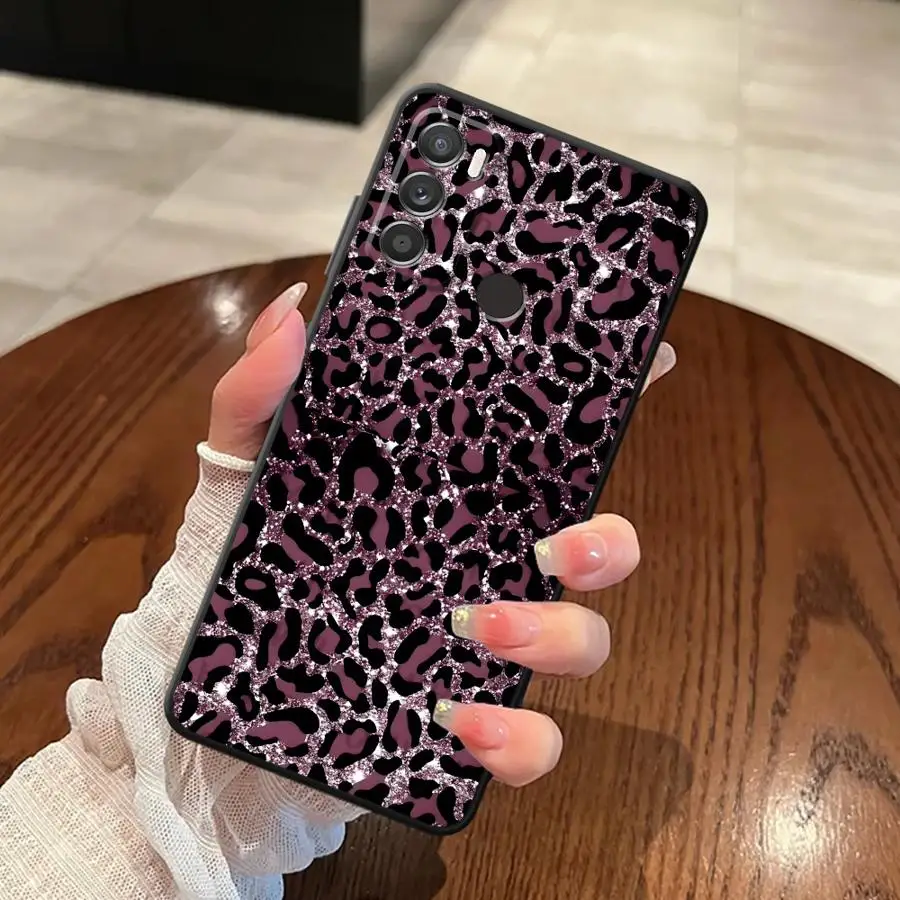 Simple Leopard Print Case for Motorola Moto G71 G53 G30 Edge 20 Pro 30 Lite G51 G73 G22 Edge40 G52 G32 G50 G60s Phone Cover