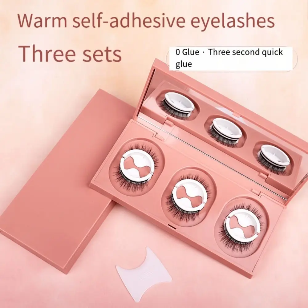 Faux cils de vison réutilisables faits à la main, auto-adhésifs, non adhésifs, 3D, sourire naturel, imperméable, outil de maquillage pour femme, 3 paires