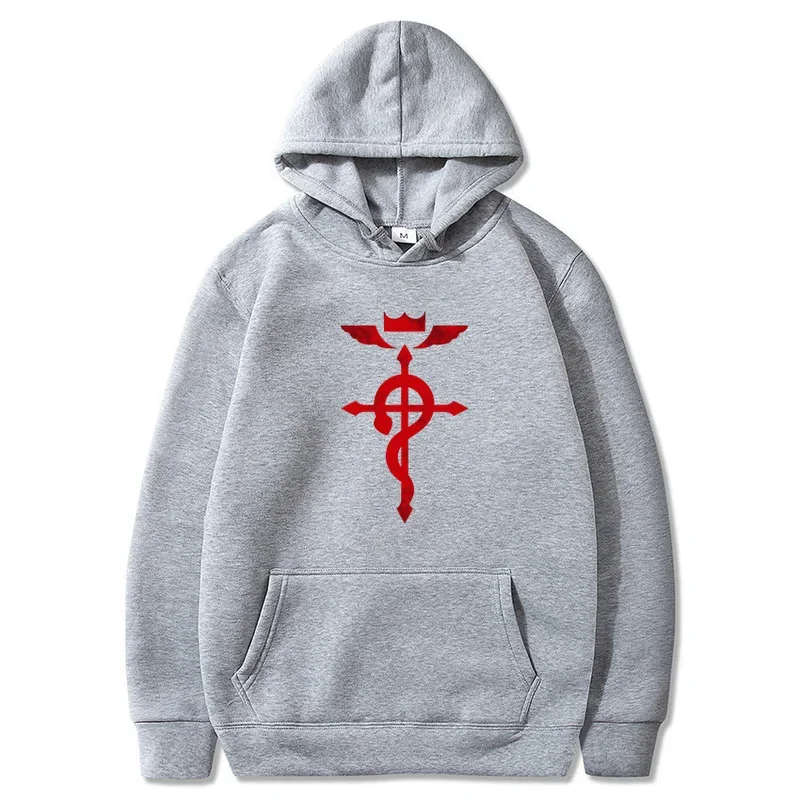 Fullmetal Alchemist Red Logo Zipper Hoodie Fashionable Printed Hoodie Comfortable Street Versatile Casual Top Men and Women