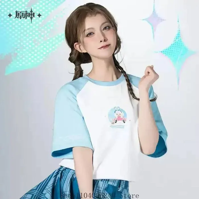 

Presale Mihoyo Genshin Impact Figures Mualani T-Shirt Cosplay Costume Role Play Cartoon Men Women Short Sleeve Tee Anime GAME