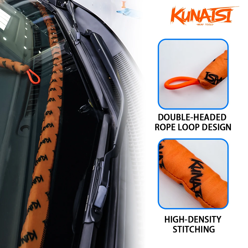 

KUNAISI 2.75M Car Window Tint Water Absorbed Rope Auto Rear Windshield Glass Gap Absorbent Cloth Drying Tool