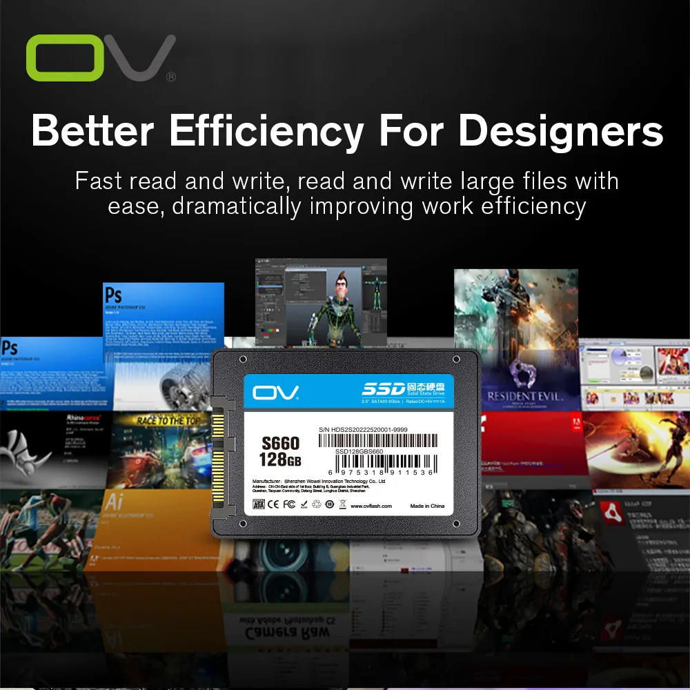 Ov S660 Series Ssd - Ultra Fast 2.5inch Solid State Drive with Sata3.0 Interface, 1Tb/512Gb/256Gb/2Tb - Durable Internal Storage Support for Laptops and Desktop Computers