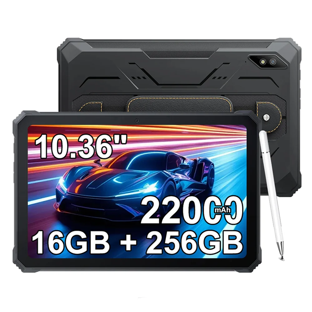 Blackview Active 8 Pro [pas de chargeur UE] 16 Go (8 + 8) + 256 Go 22000 mAh Batterie Tablette PC 48 MP Dual SIM NFC Android 13 Écran 10,36