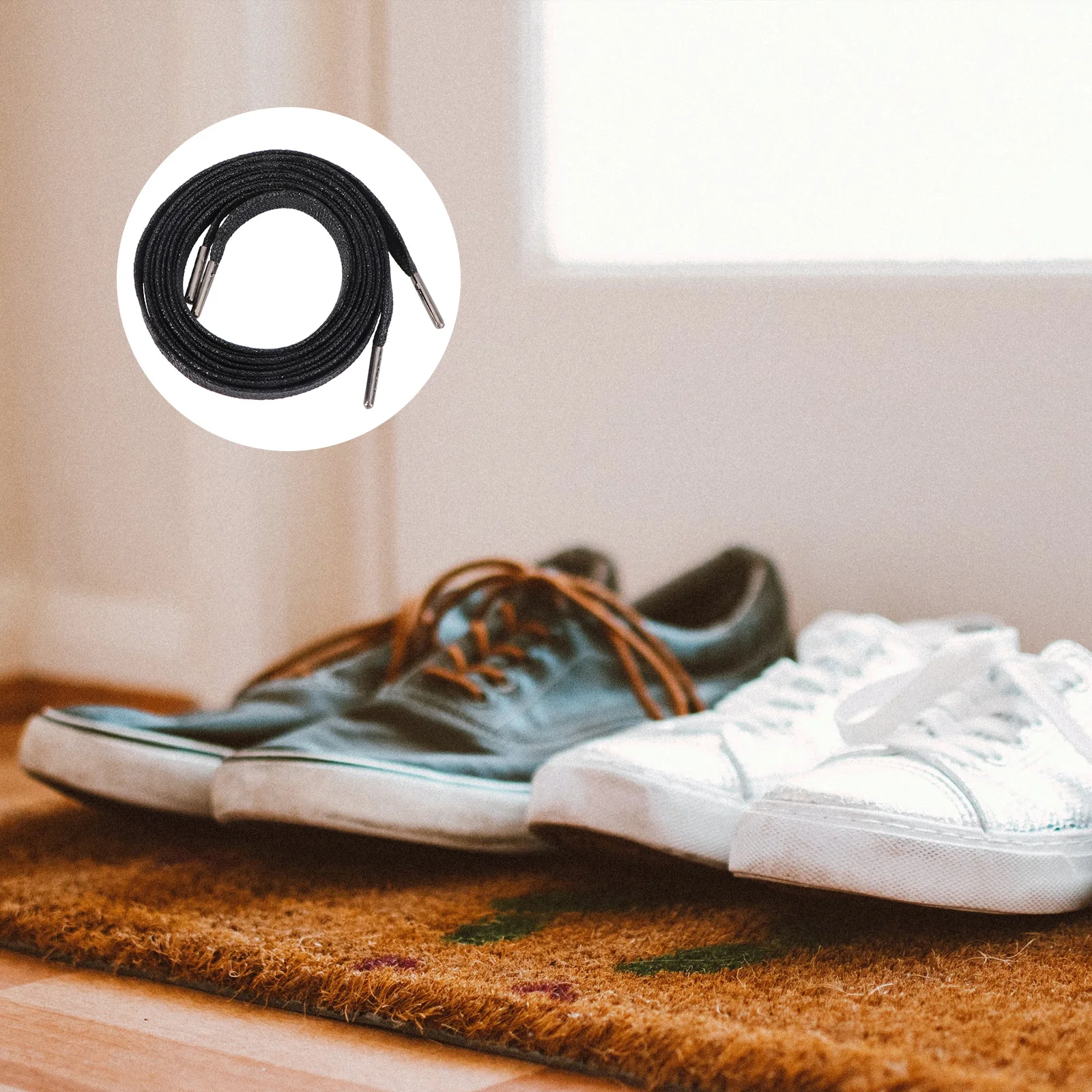 

1Pair Metal Tip Shoelaces Flat Plastic Sneaker Strings Casual Shoe Tie All-Match Practical Shoe Strings for Running Jogging