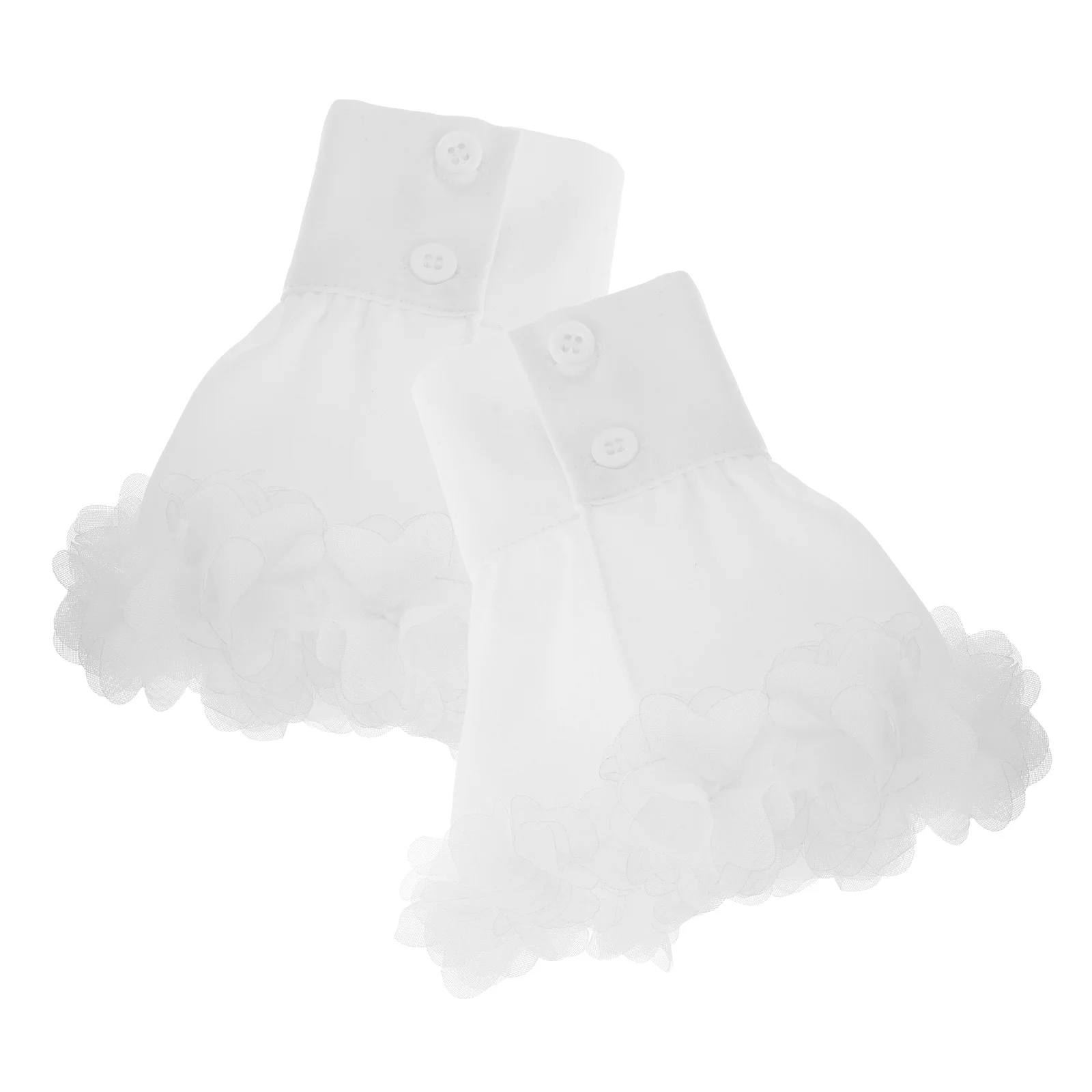 

French Floral Bell Sleeves Bridal Costume False Cuff Detachable Fake The Flowers Decorative Chiffon Elegant Faux