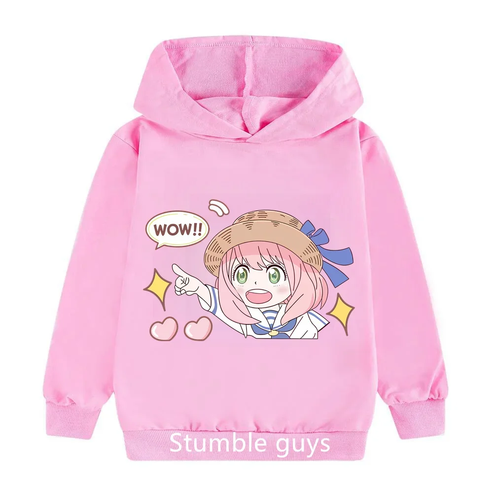 

Spy×family Anya Cos Co-branded Hooded Sports Hoodie Girls Parent-child Top Casual Hoodie Children