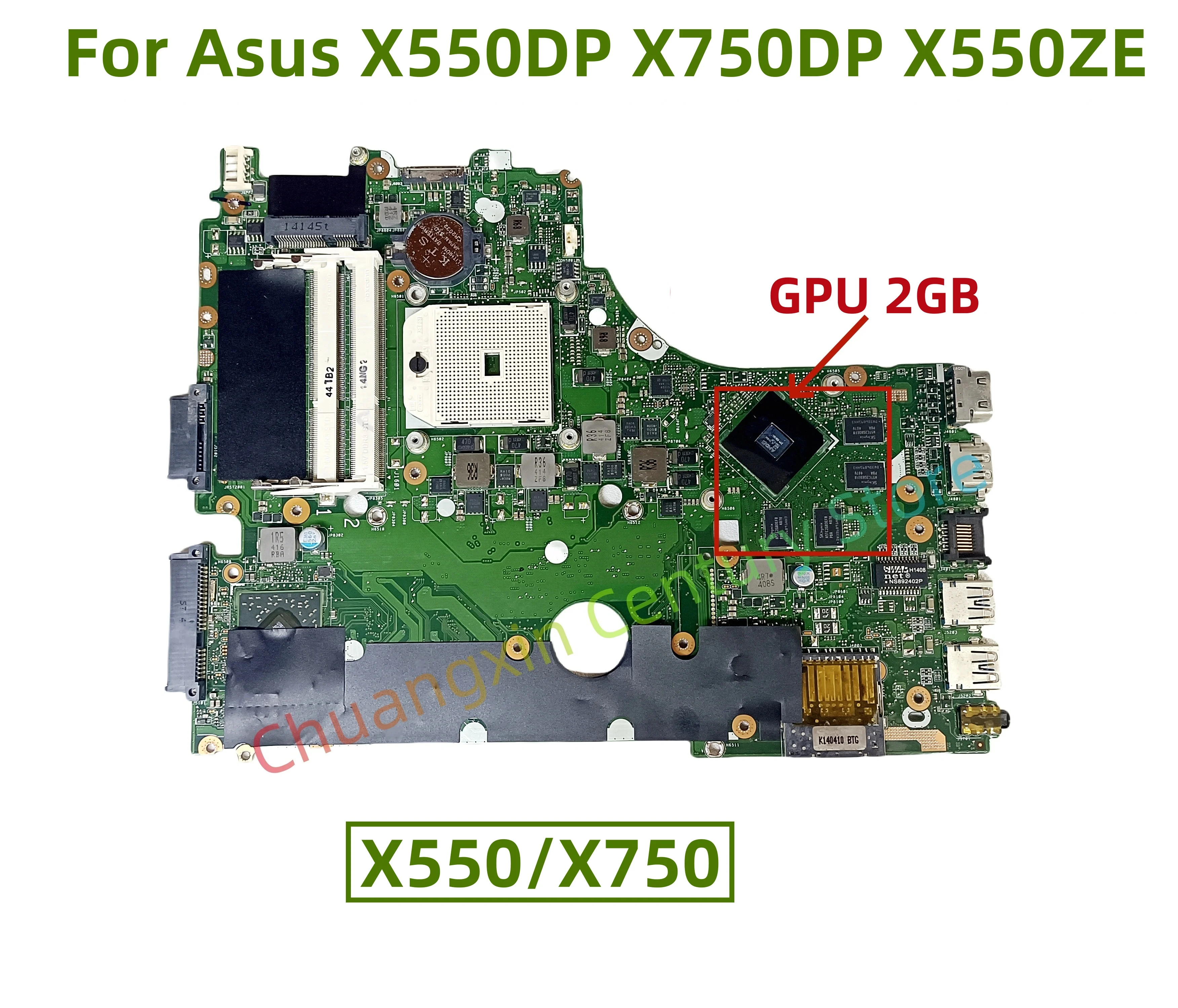 X550/X750 motherboard for Asus X550DP X750DP X550ZE A550D Laptop with GPU 2GB 100% test ok shipment