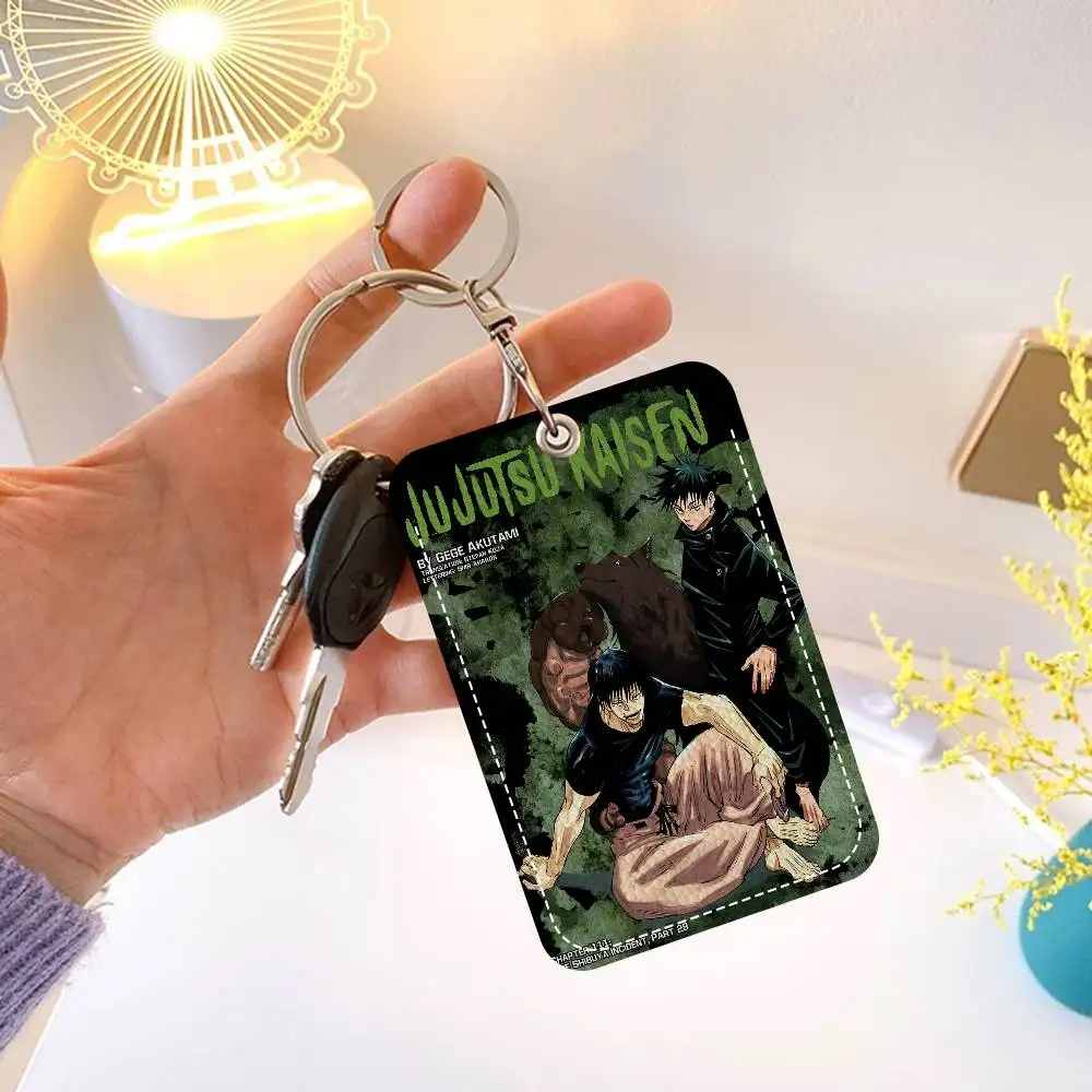 Jujutsu Kaisen Fushiguro Toji حاملي بطاقات بطاقة هوية الطالب الغطاء الواقي حالات بطاقات الوصول إلى الحرم الجامعي للطلاب مفتاح سلسلة #4
