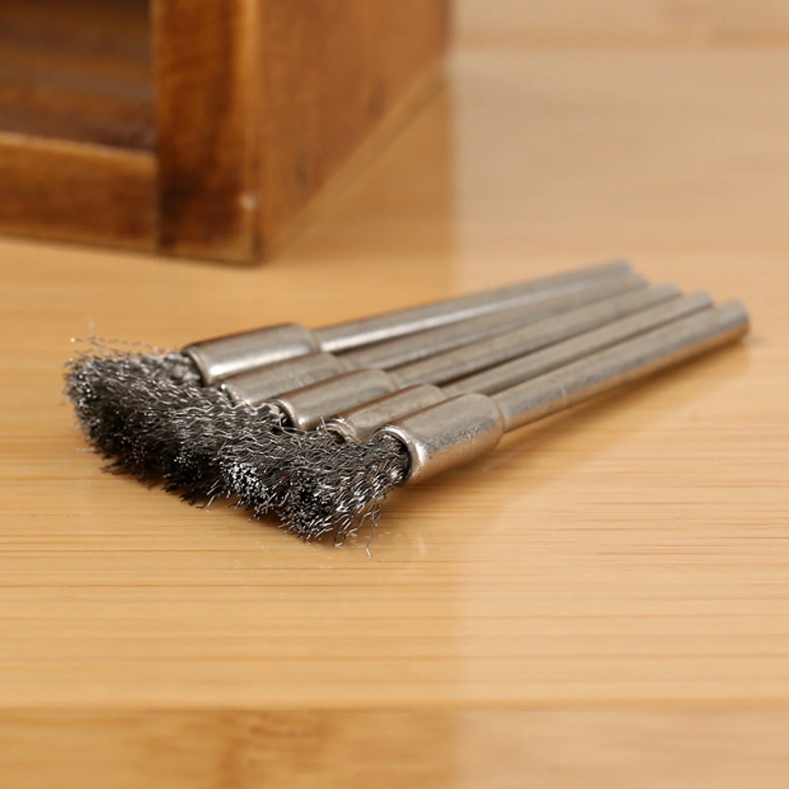 5Pcs/set Stainless Steel Pencil Brushes Wire Wheel Mandrel Set Polishing Brush Dremel Accessory for Rotary Tools