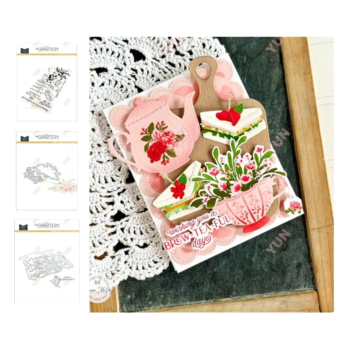 

Arrival New Brew-Tea-Ful Day Metal Cutting Dies and Stamps Scrapbook Decor Stencils Embossing Molds DIY Greeting Card Handmade