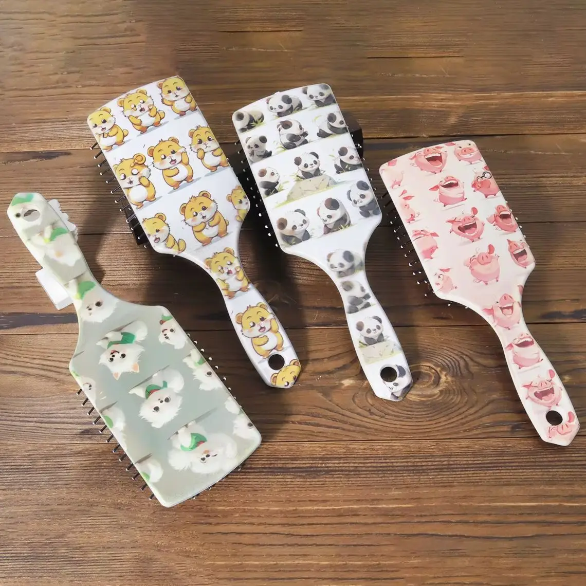 

1pc airbag comb with animal print pattern,nylon bristles,untwisting styling tool,scalp massage comb,Special for real hair wigs