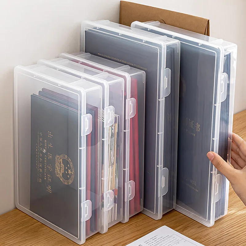 Kunststoffbox für Datenzertifikat, Schreibwaren, Schmuck, tragbare Kapazität, Schreibwaren, Schmuck, große Kapazität, Datei-Organizer, Zubehör