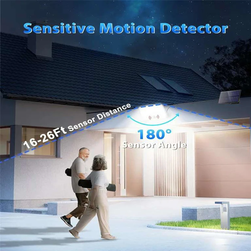90000LM Outdoor Solar Spotlight Wall Garden Motion Sensor Light with 5m Wire Outdoor Solar Lamp Street Entrance Garage Lighting