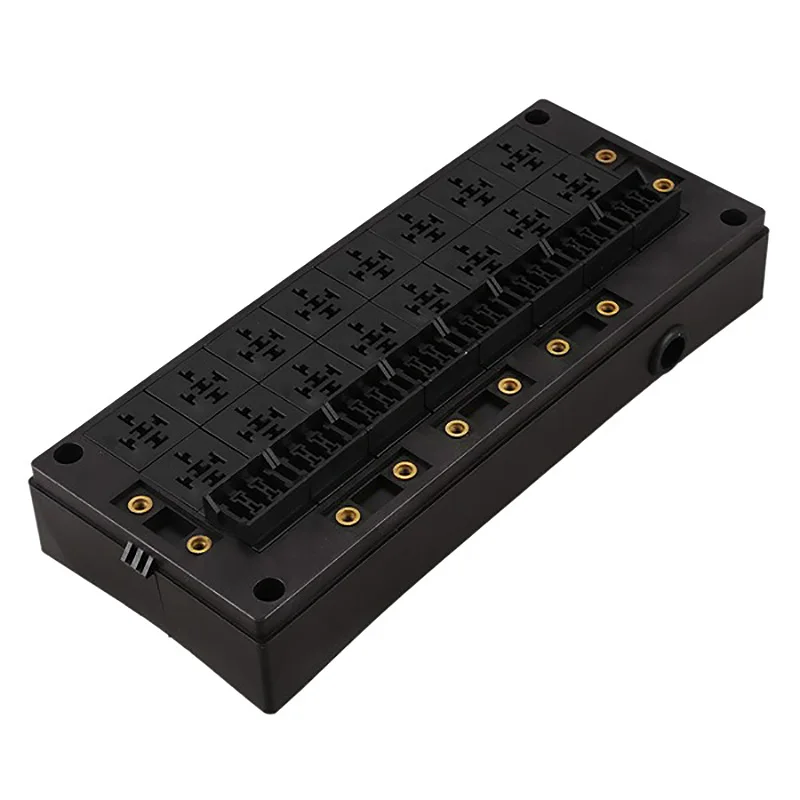 24-Way Waterproof Blade Fuse Holder Box 16-Way Relay Socket Box Dust-Proof For Automotive And Marine Applications