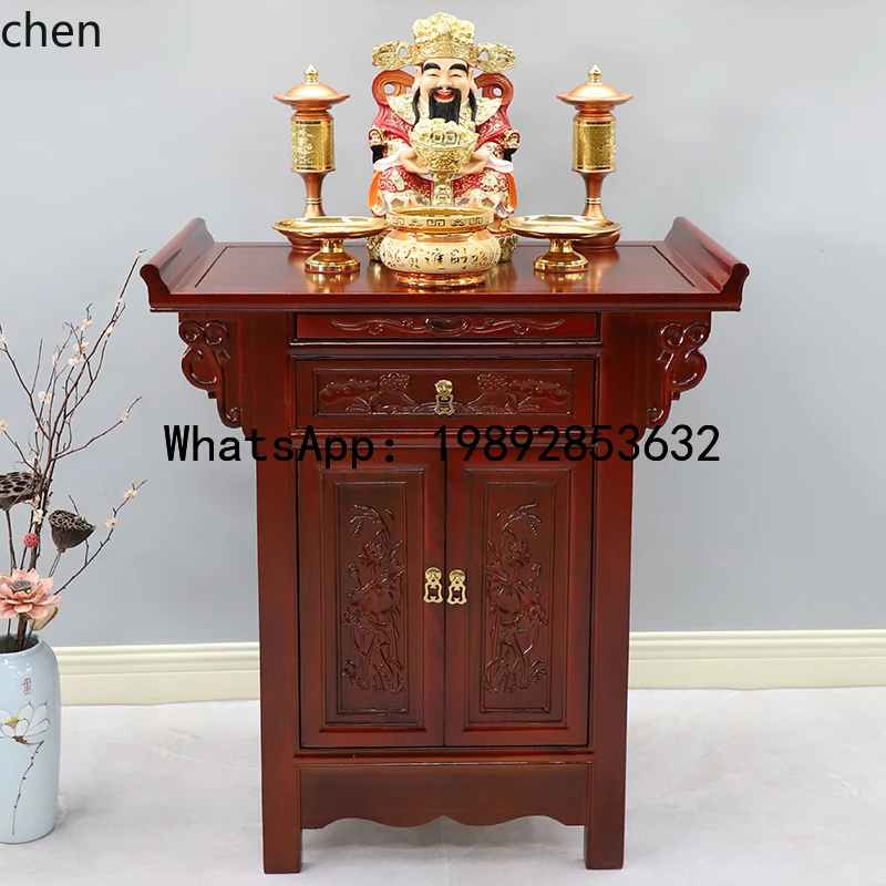 H3-31 Buddhist Niche Table Incense Case Solid Wood Buddhist Platform Household Simple And E****mical