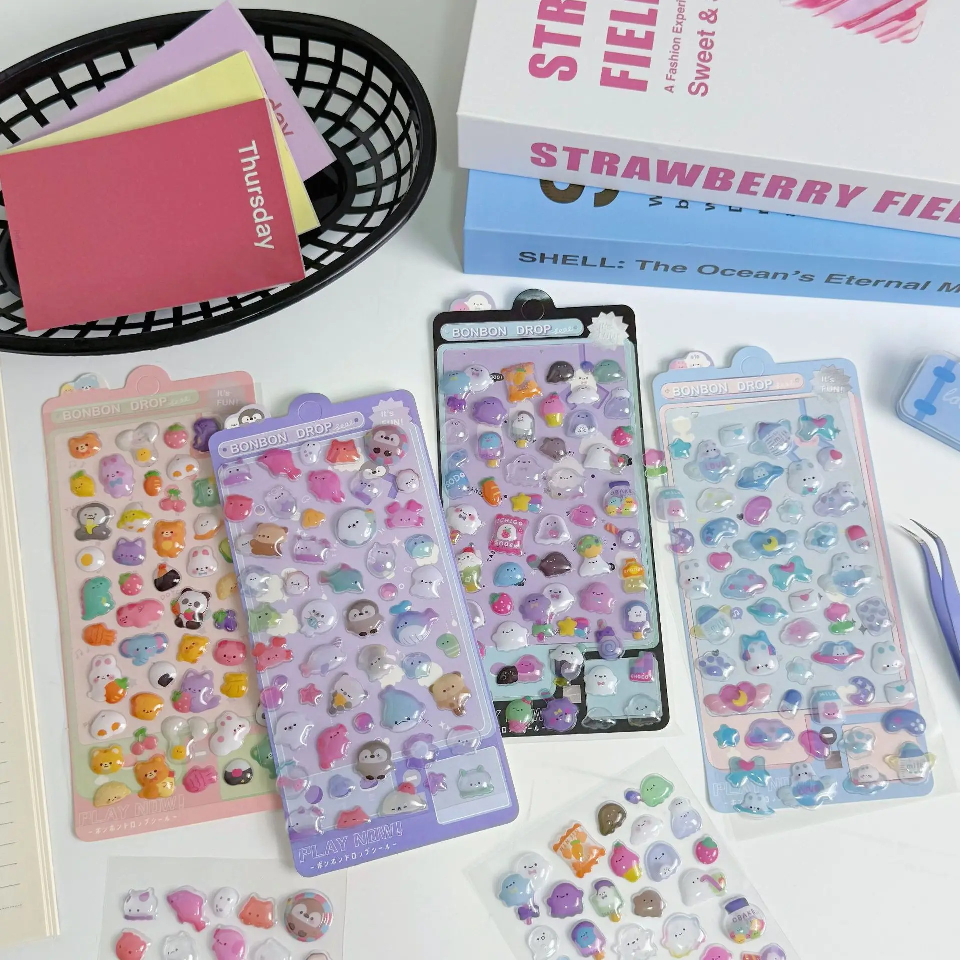 ملصقات ماسية كرتونية ثلاثية الأبعاد للأطفال، شارات تخفيف كريستالية، سجل قصاصات على شكل أميرة حيوانات لطيفة للفتيات، ألعاب ديكور الغرفة #4