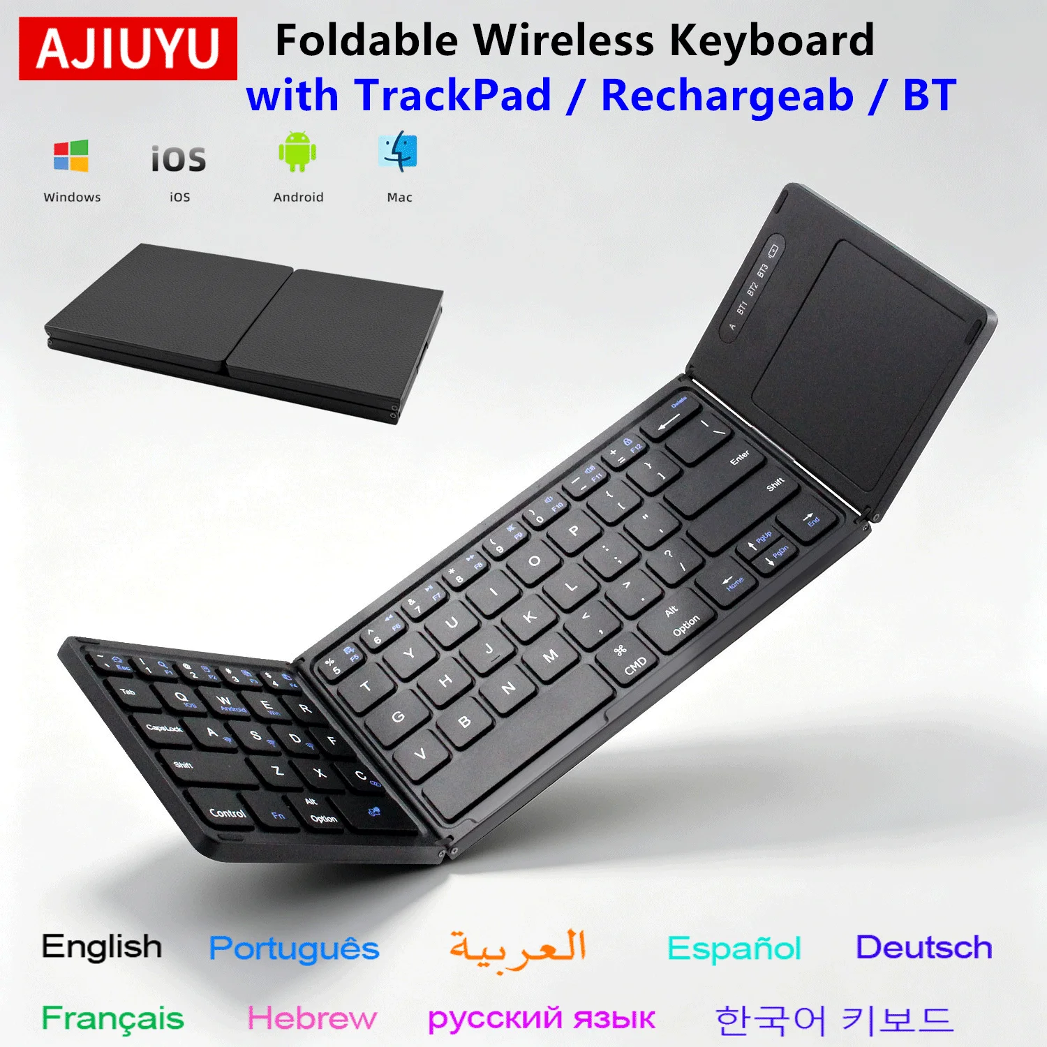 Tri-fold Tri-fold Bluetooth Keyboard with Touchpad Portable Mini Keyboard Rechargeable Wireless Keyboard For Windows Android iOS Tablet - Aliexpress Deal