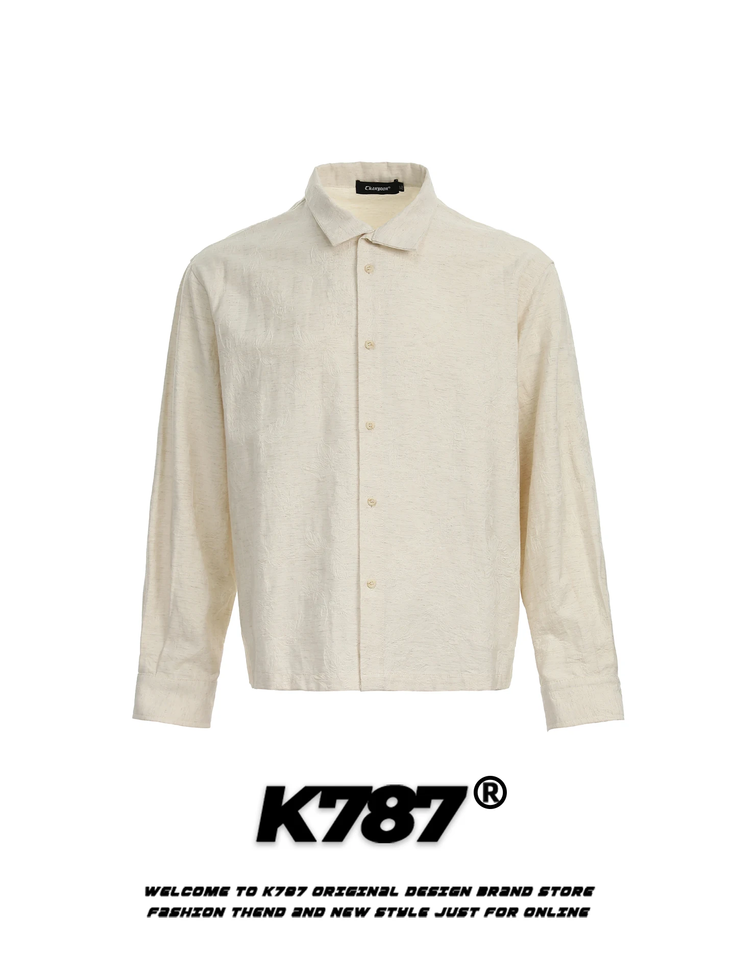 

K787 American Retro Cleanfit Long Sleeve Shirt Loose Casual Short Style Men's Women's Commute Couple's Top Fashionable Youth
