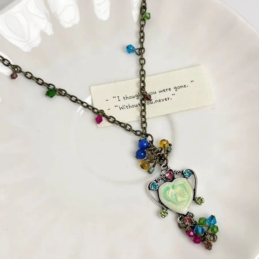 Cosplay love retro butterfly niche design temperament high-end antique vintage collarbone chain