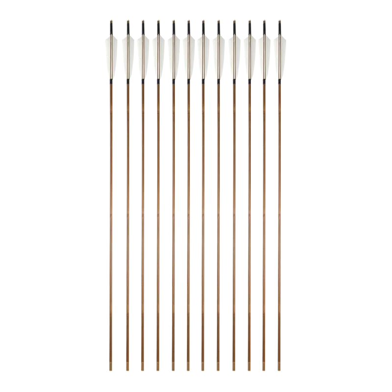 

12pcs Bamboo Arrow 5'' Turkey Feather Archery Without Arrowhead Compound Bow Recurve Bow Outdoor Hunting Shooting Accessories