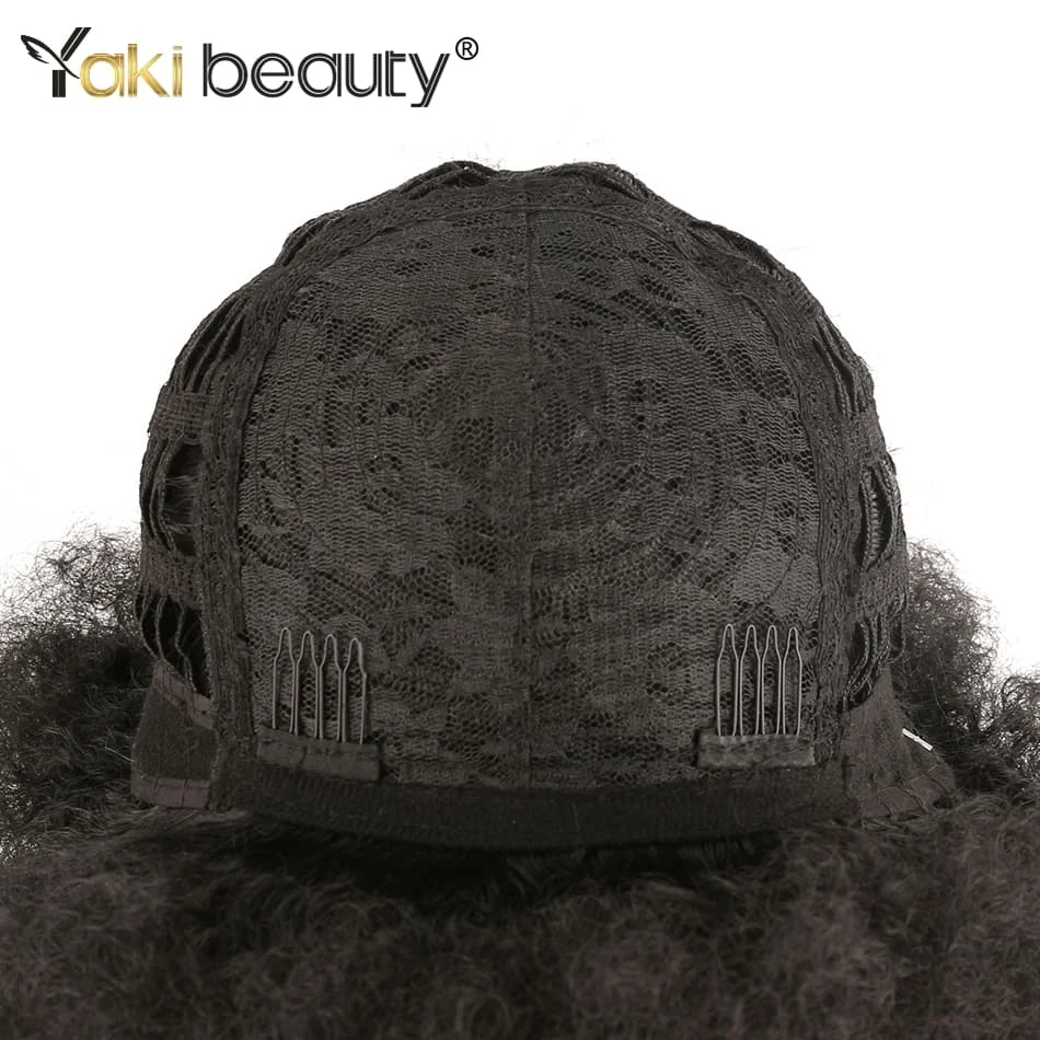 Synthetic Afro Kinky Curly Wig With Bangs Soft Short Afro Wig For Black Women 70s Glueless Cosplay Wig Natural Brown Black image 5