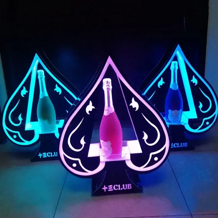 Custom Logo Display VIP Service Ace of Spade Champagne Bottle Presenter for Night Club Lounge Wedding Party Bar