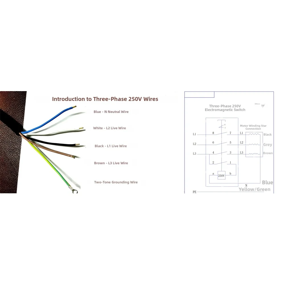 5P Connector Switch Three Phase Switch For Outdoor Woodworking 400V Max Voltage Wide Temperature Range IP54 Waterproof Rating