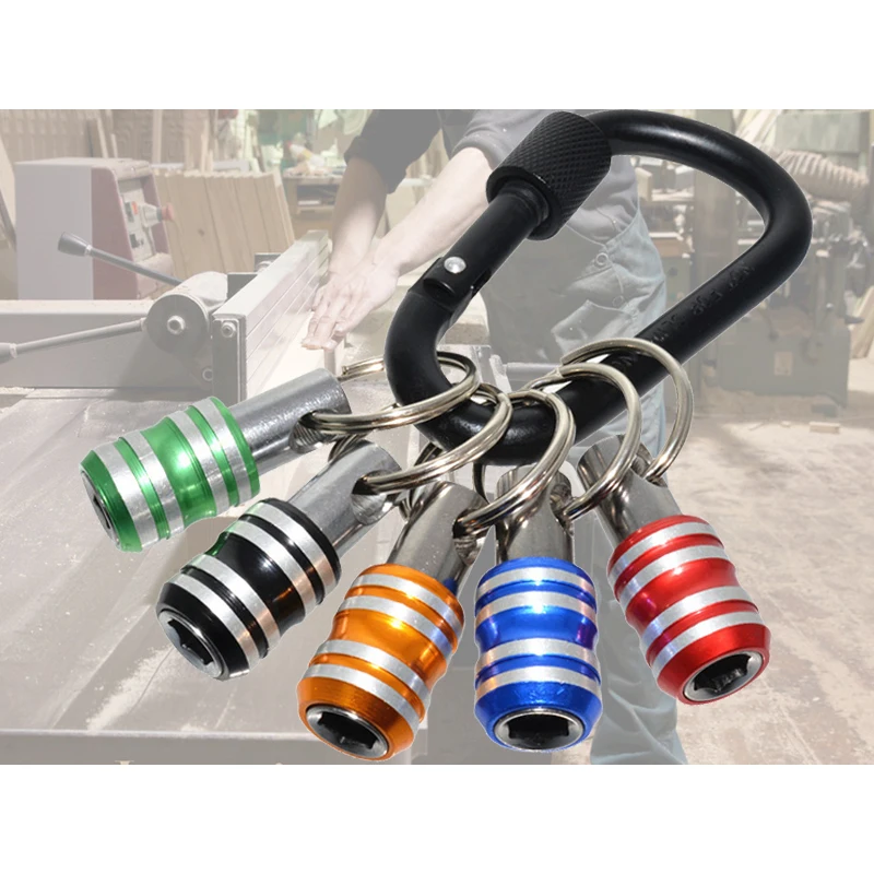 5/6/7Pcs Hex Shank Screwdriver Bits Holder 1/4 Quick Release Keychain Extension Bar Drill Screw Adapter Storage Kit