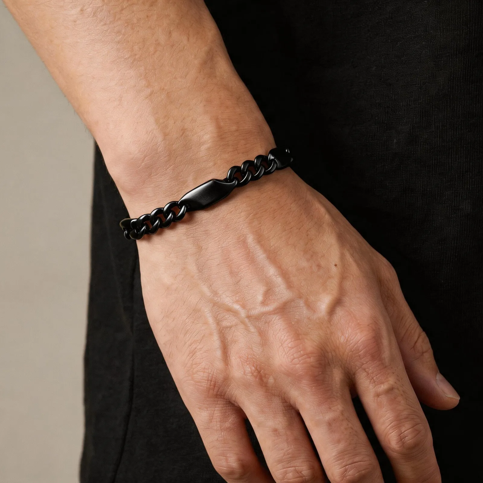 Neue Maßgefertigte 1-5 Charms Kettenarmbänder für Männer, Hip-Hop Edelstahl Gliederarmband, Schmuckgeschenk für Ihn Papa Sohn Bruder – Detail 6