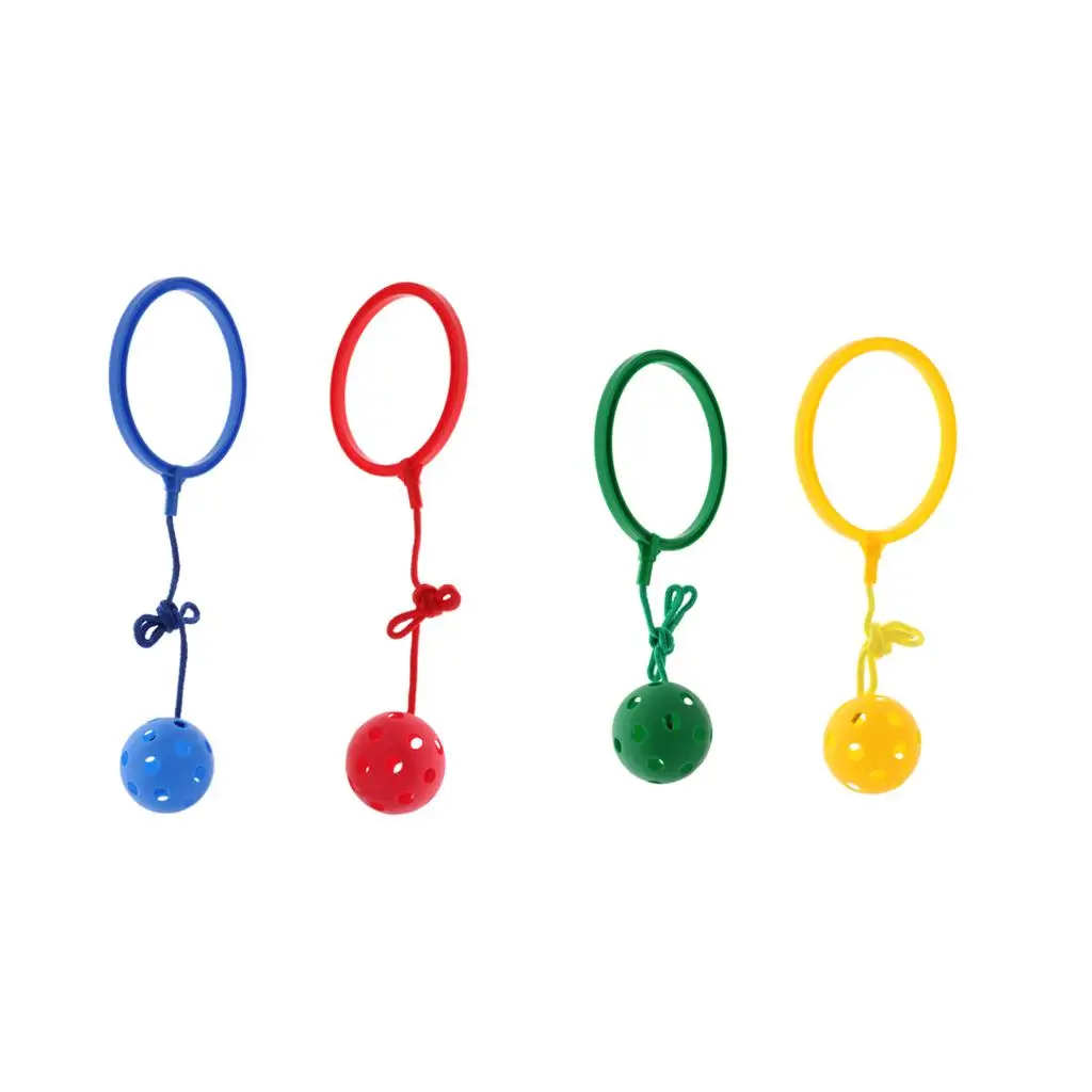 مجموعة مكونة من 4 ألعاب قفز بلاستيكية مع حلقة للكاحل، هدية لعبة التمرين في الهواء الطلق