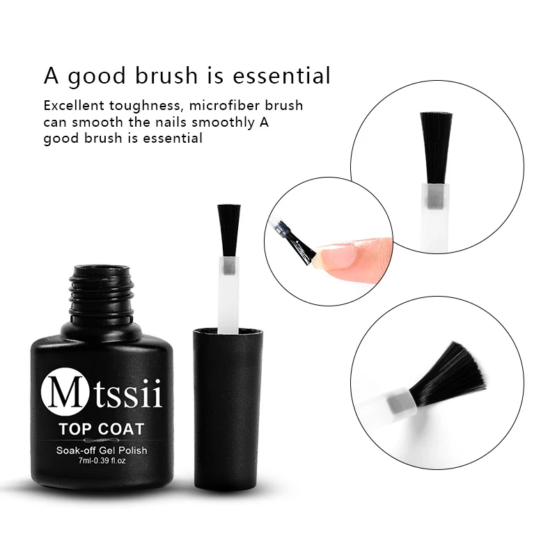 Mtssii 7ml Base Top Coat Soak Off Gel Nail Polish UV LED Lamp Needed Long Lasting Foundation Nail Gel Varnish Nail Art Manicure