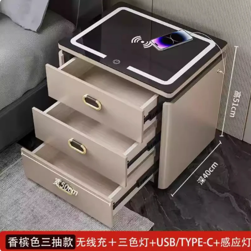Mit sicherer Nachttisch, multifunktionaler High-End-Massivholzfarbe, neue intelligente integrierte Diebstahlsicherung für zu Hause