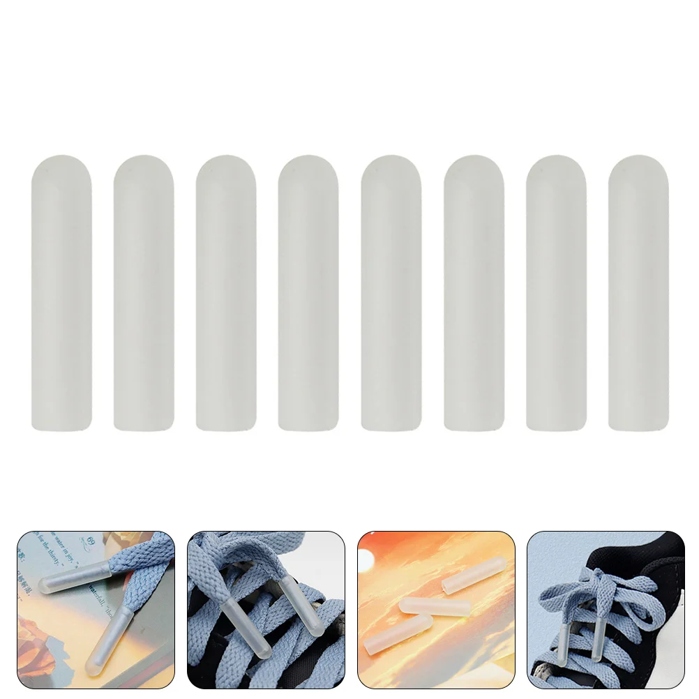 8 Pcs Hoodie Hoodies Shoelace Head Noctilucent Tips DIY Buckles Clothing White Accessories for