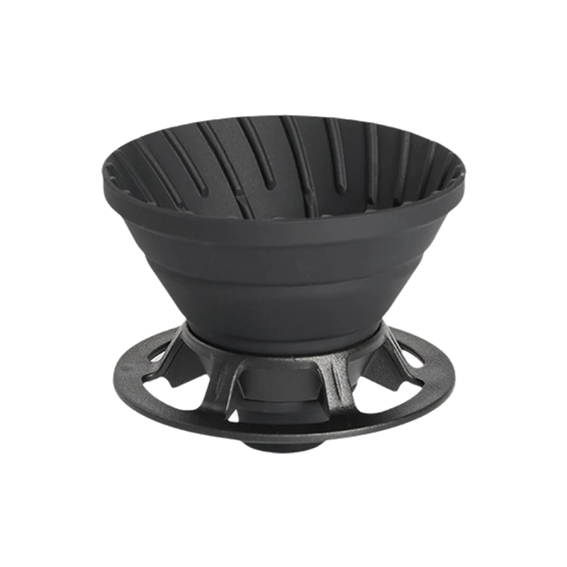 

ABPQ-Silicone Foldable Coffee Dripper Reusable With Holder Coffee Filter Cup Space-Saving Foldable Coffee Funnel Outdoor