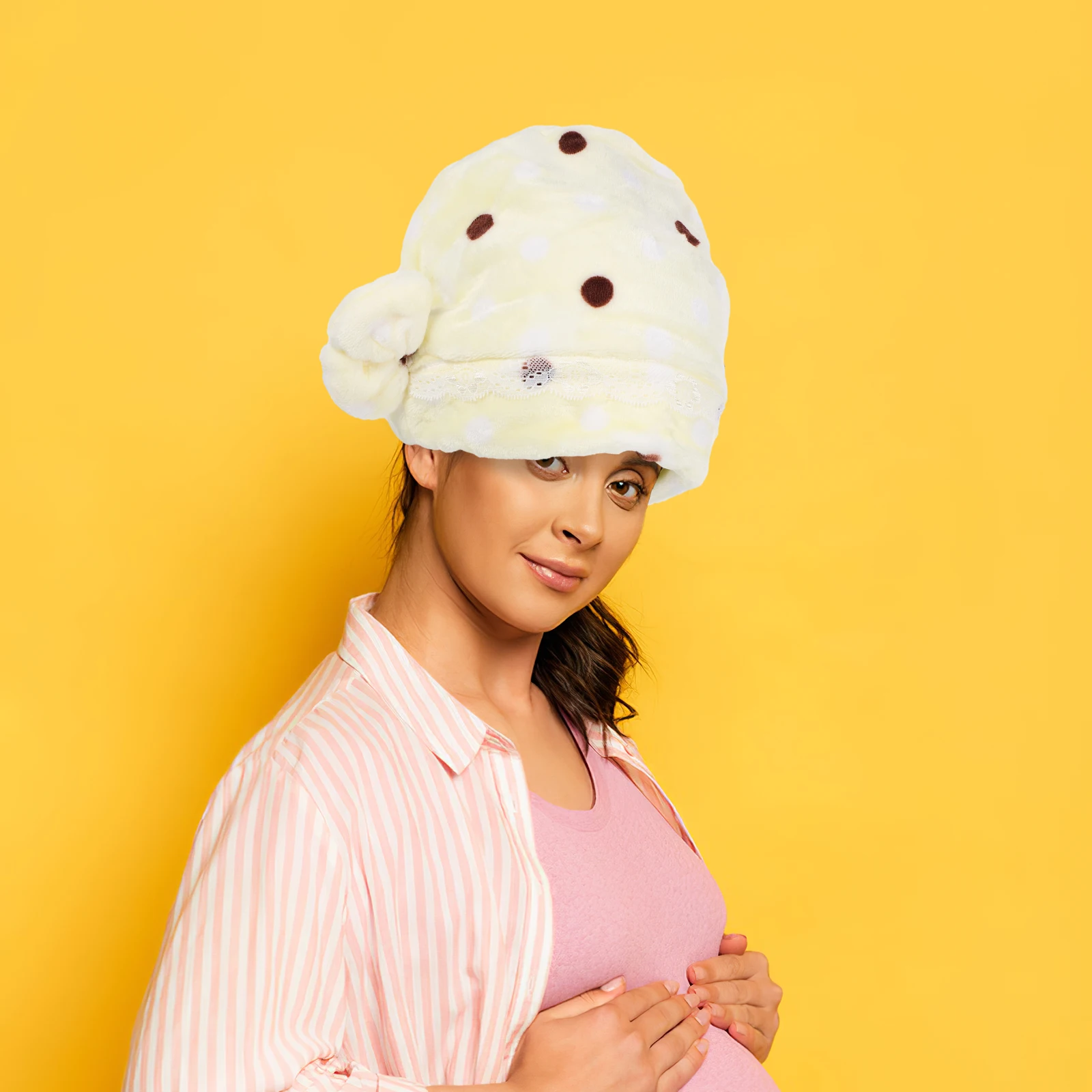 

2pcs Portable Postpartum Hat Flannel Sleep Hat For Women Household Maternity Cap Confinement Headwear Comfortable Breathable