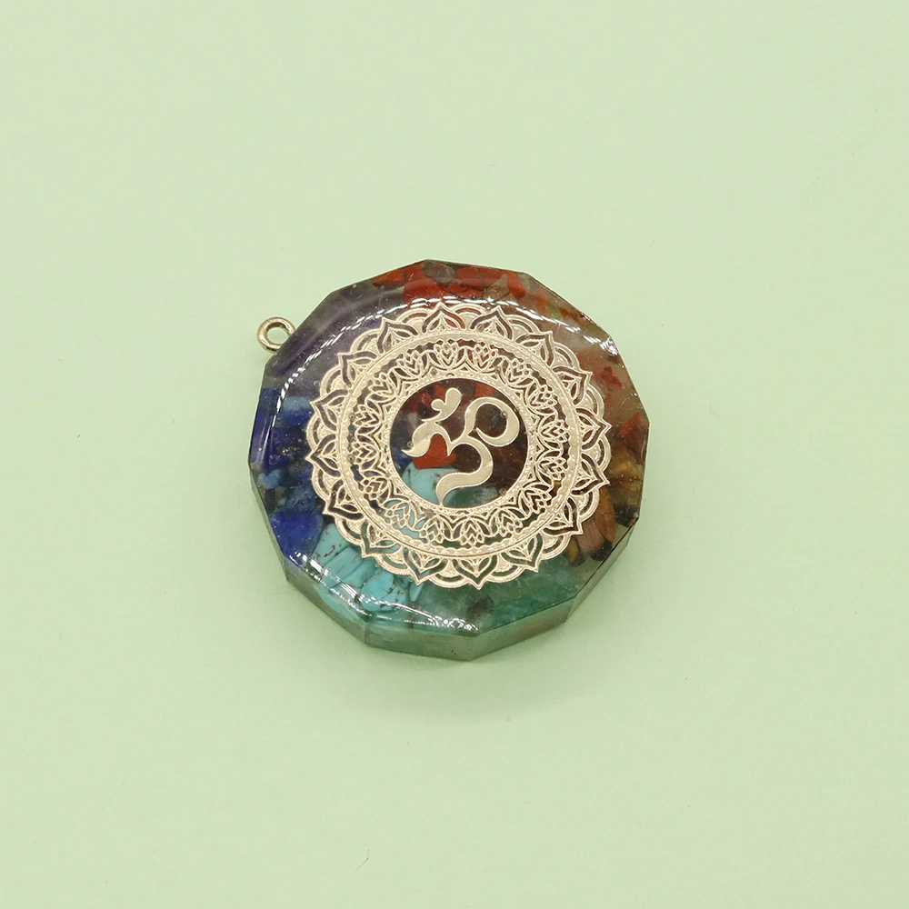 Orgonite Stone Pendants for Jewelry Making 7 Chakras Yoga Meditation Reiki Healing Round Energy Amulet Women Necklace Pendant