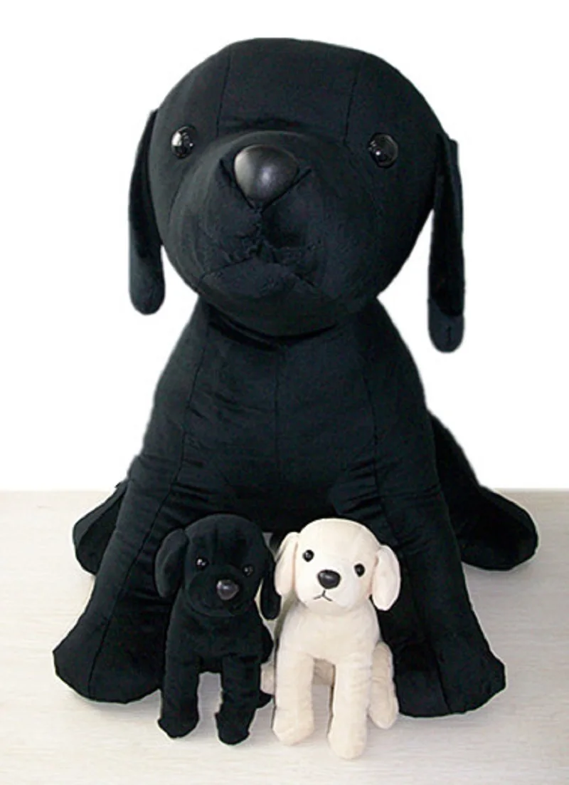 Simulated Animal Labrador Dog Black Hound Family Pet Model Plush Toy Stuffed Doll Hunter Retriever Boy Girl Friend Birthday Gift