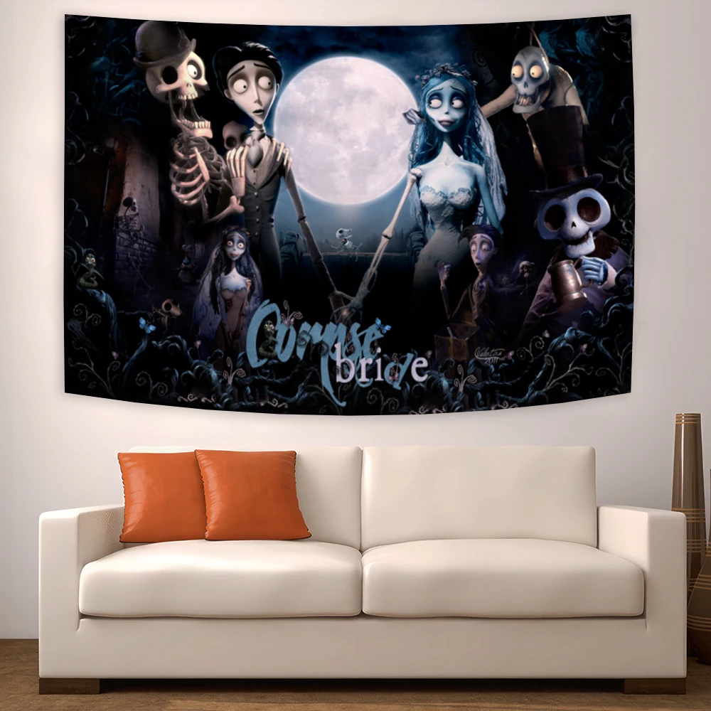 

Corpse Brides Movie Tapestry Wall Hanging Art Home Decor Bohemia Dormitory Wall Hanging