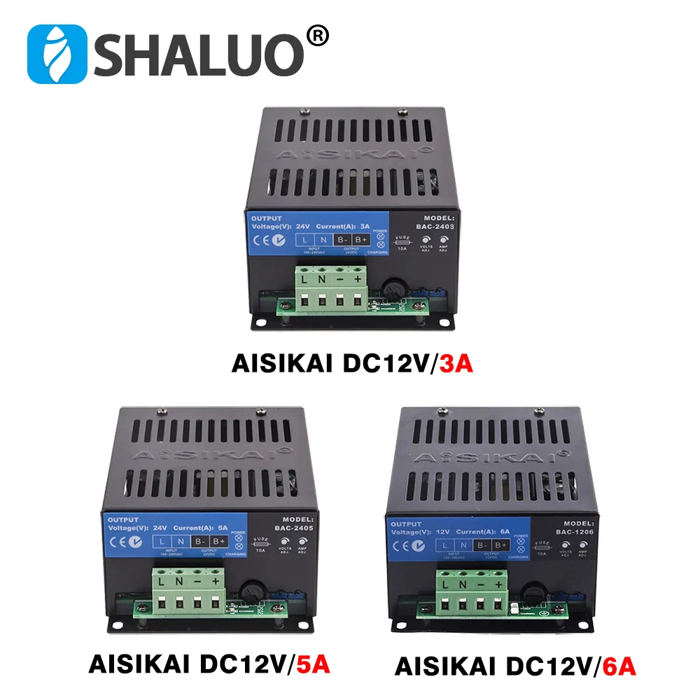 

AISIKAI 24V 5A 3A Diesel Generator Battery Charger Module 12V 6A Auto Intelligent Battery Float Charger Adapter Generator Parts