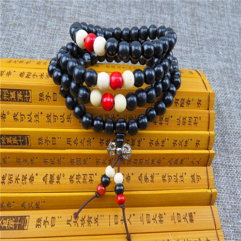 Natural Sandalwood Bracelet Buddhist Buddha Meditation Wood Beaded Bracelet Men Women Prayer 108 Beads Rosary Hanging Decoration