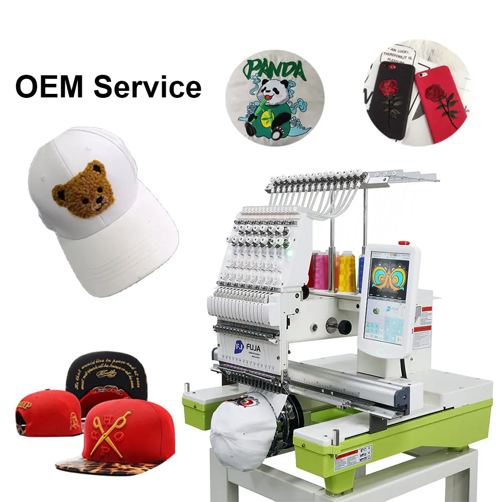 Multi logotipo automático China sombrero ordenador de un solo cabezal 12 15 agujas máquina de bordar Bordadora máquina computarizada Industrial