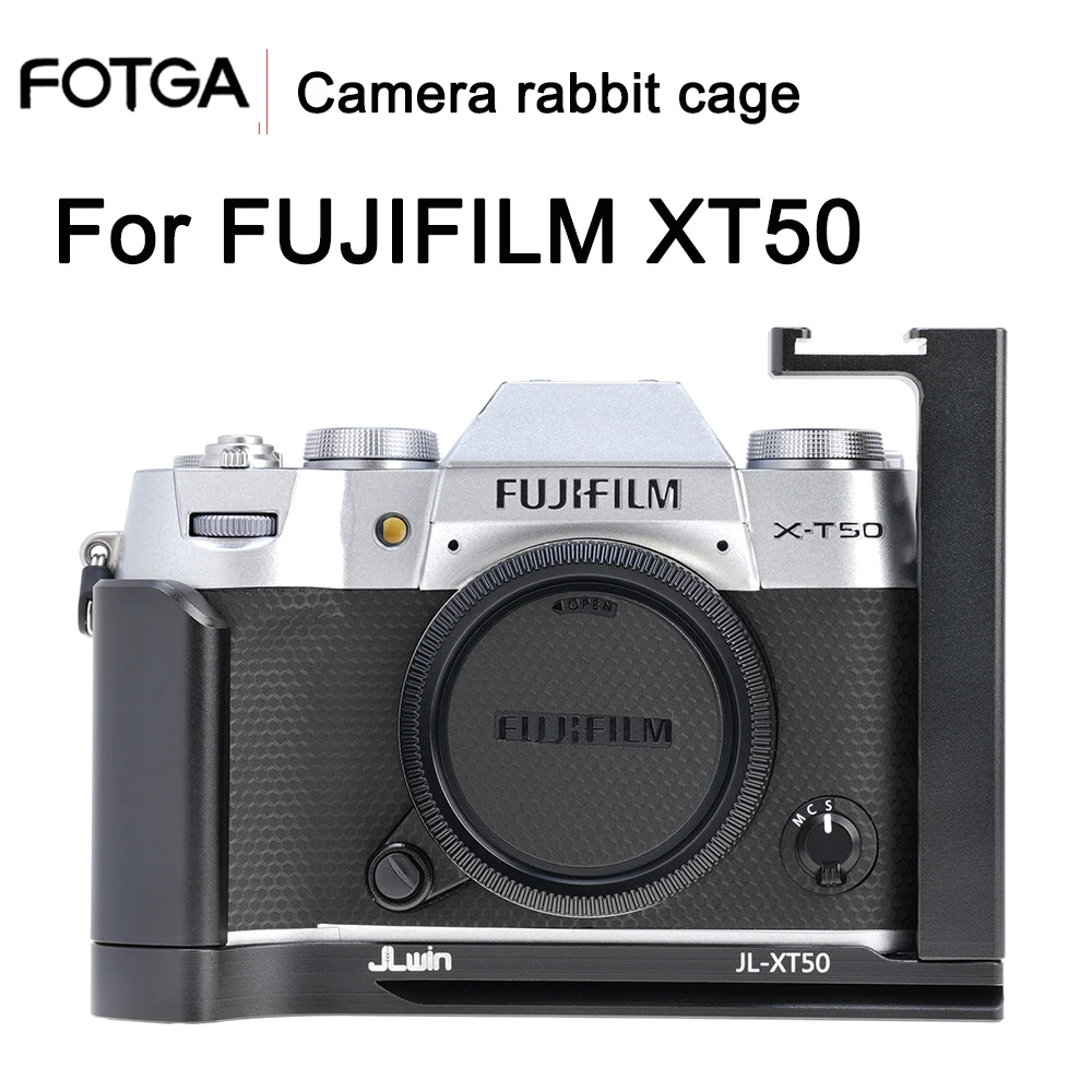 

FOTGA X-T50 Retro Camera Cage For FUJIFILM X-T50 With Quick Release Plate for Arca-Type Tripod Aluminum Alloy Full Camera Case