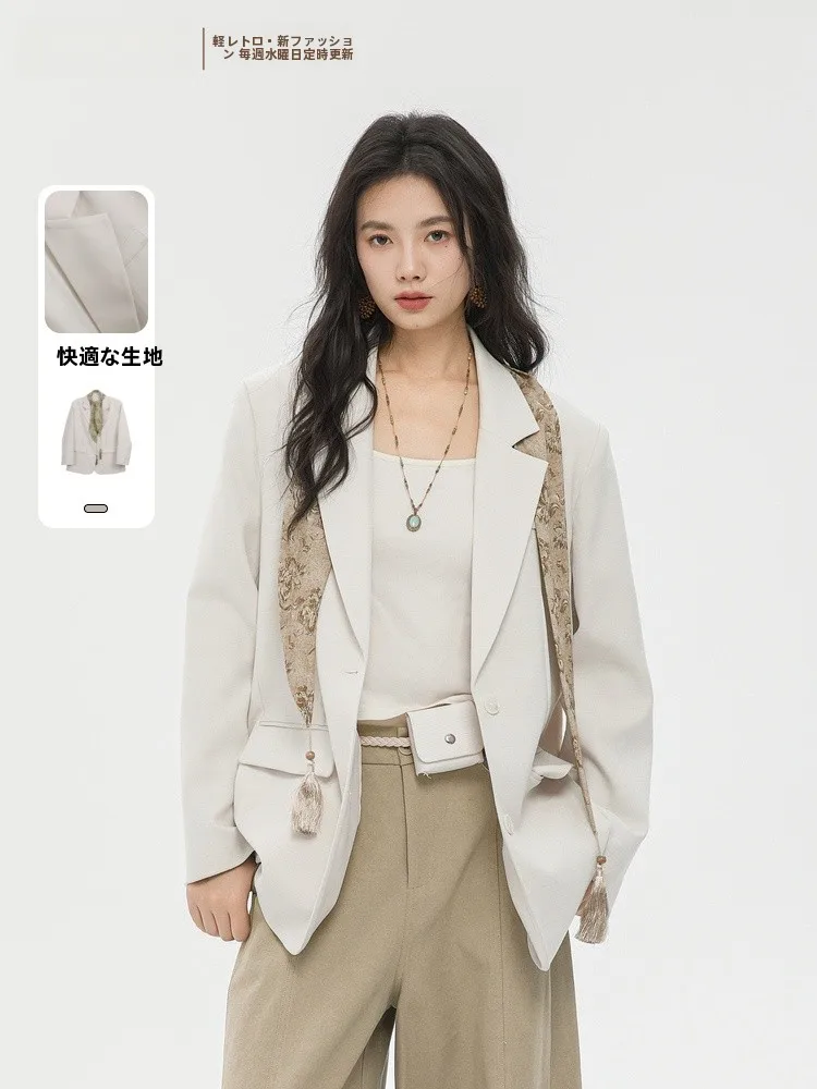 Casual Commute Women's Suit Jacket Straight Leg Type Button up Long Sleeve Regular Length Pure Color Memory's Start 2026 Spri...