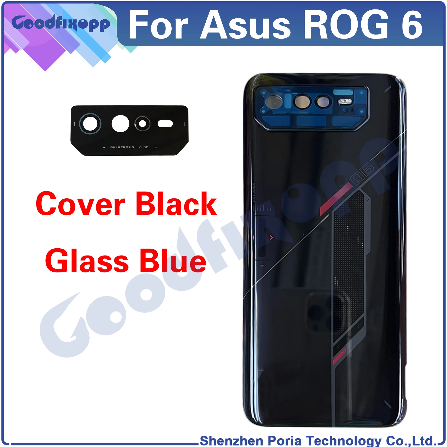 For Asus ROG Phone 6 AI2201 ROG6 ROG 6 Back Cover Door Housing Case Rear Cover Battery Cover