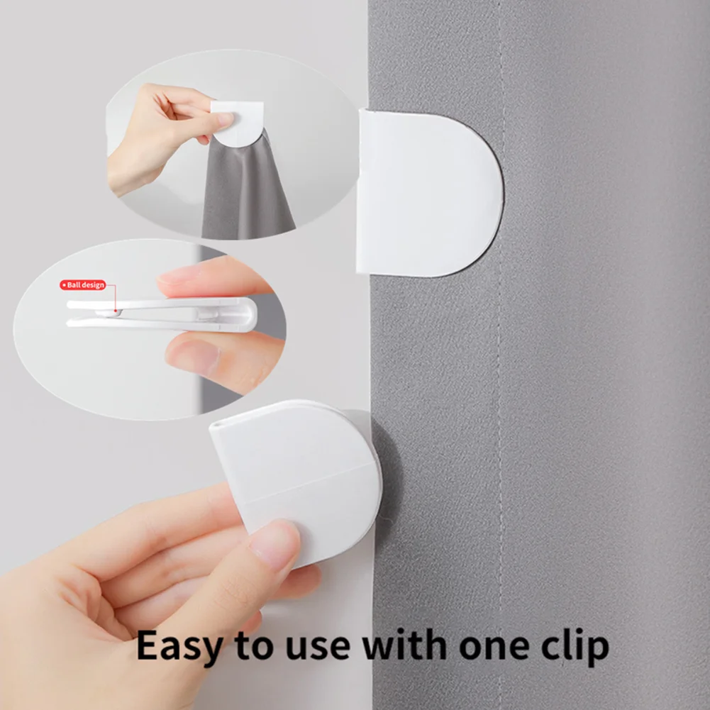 1-4PCS Shower Curtain Clip Bathroom Shower Curtain Clip Wind-proof Splash-proof Perforated Shower Curtain Clip Fixing Clip