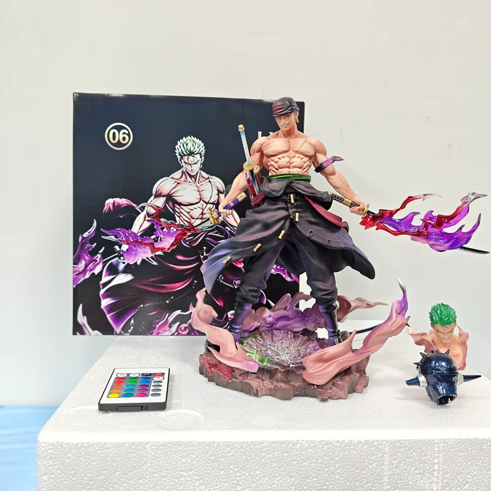 

One Piece Anime Roronoa Zoro Action Figure Interchangeable Head Haki Pvc Statue Desktop Decoration Collectible For Anime Fans