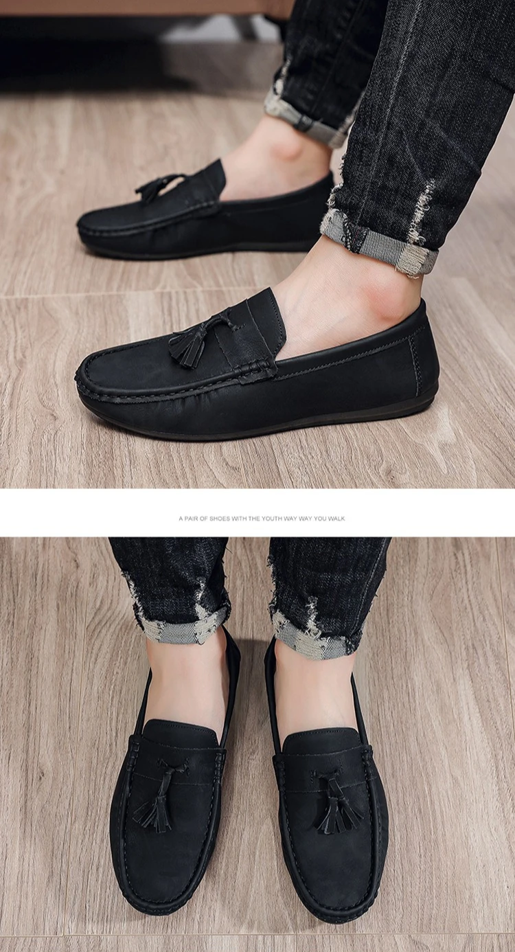 Outdoor-Mode Herren Freizeitschuhe Bequeme Herren-Slipper Rutschfeste Wanderschuhe Atmungsaktive Flache Schuhe Fahrschuhe Bequemschuhe – Detail 9