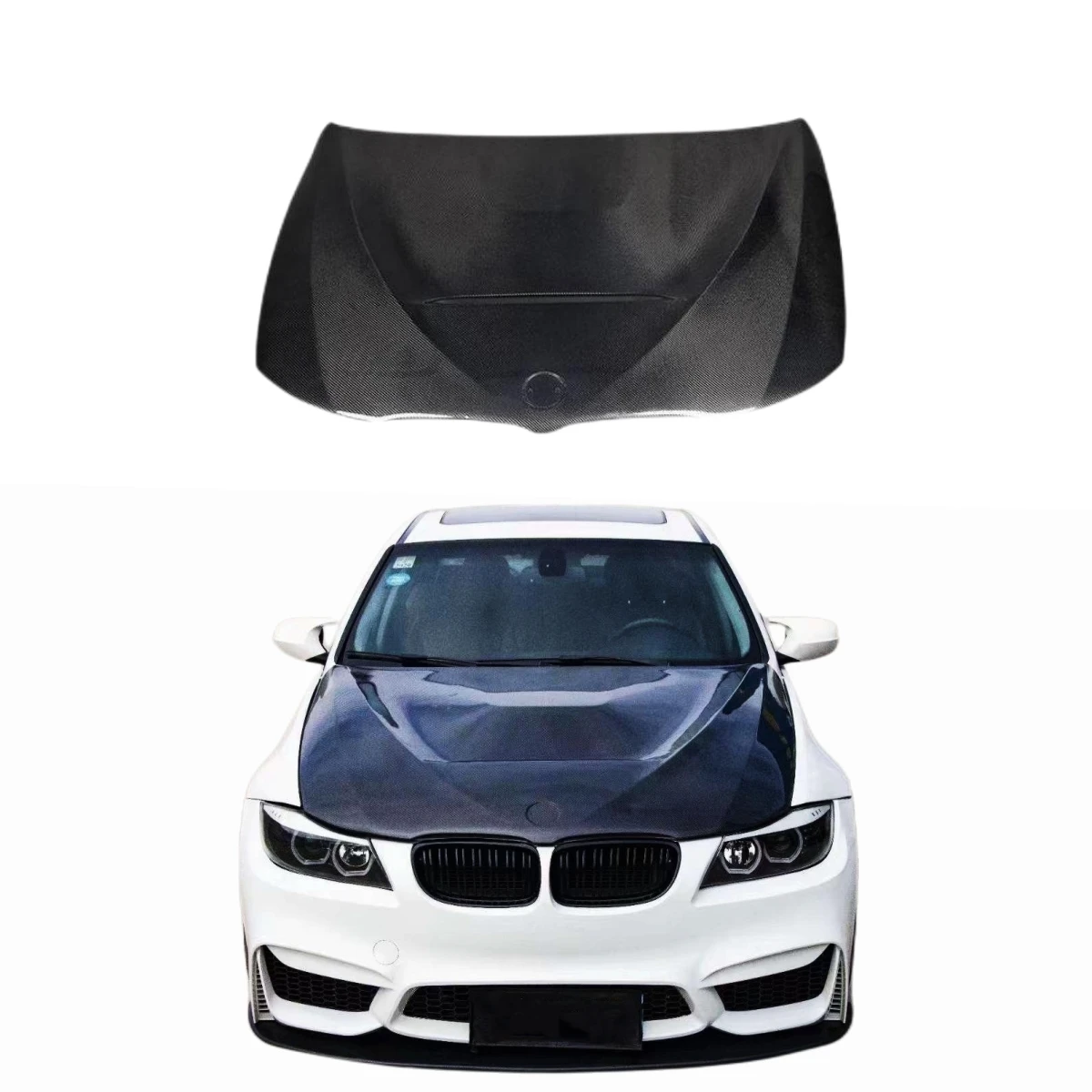 for  3 Series E90 2009-2012 Tom Auto E90 Hood Carbon Fiber Front Engine Hood GTS Style
